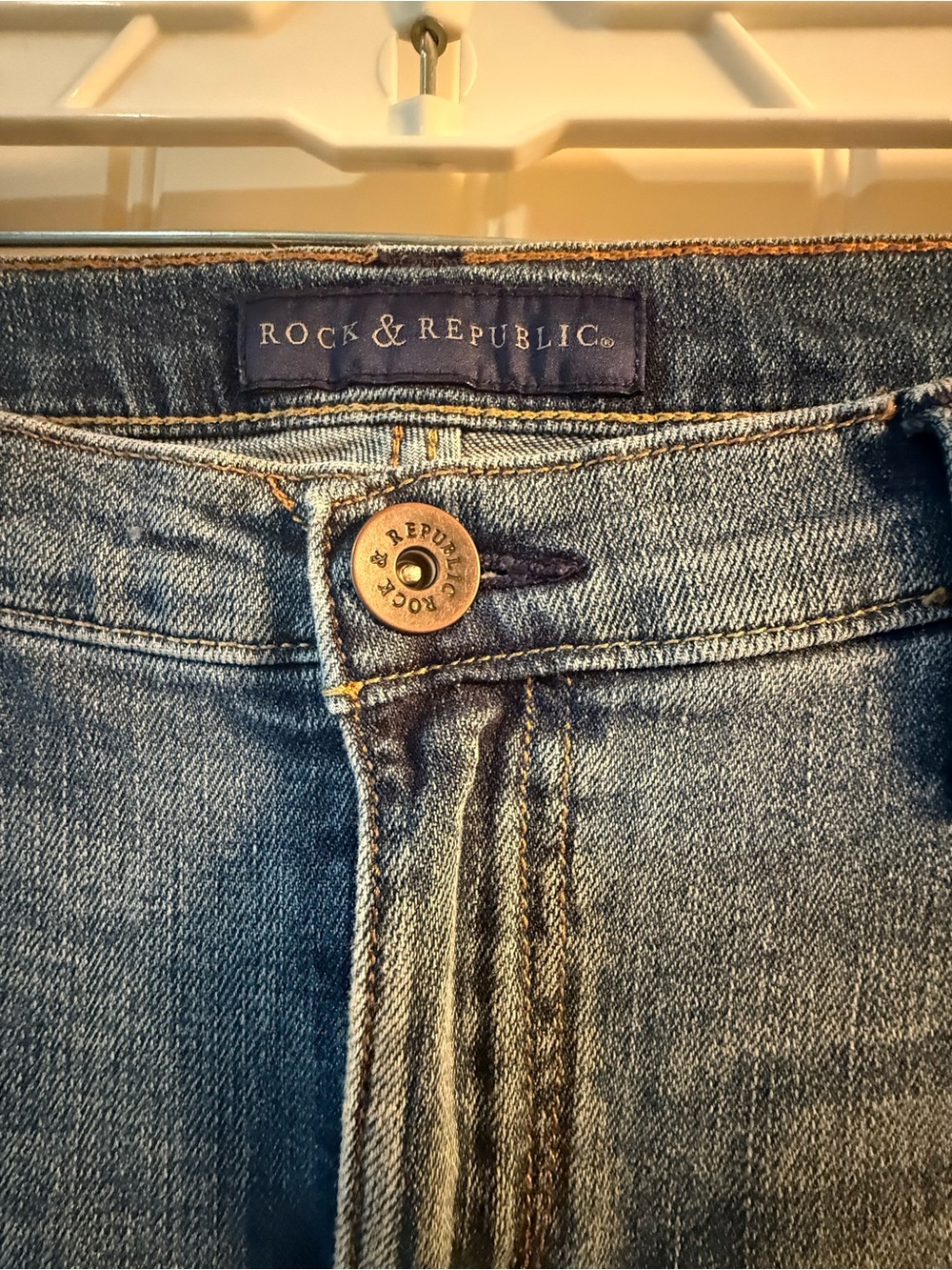 Rock & Republic Blue Denim Jeans with Branded Button